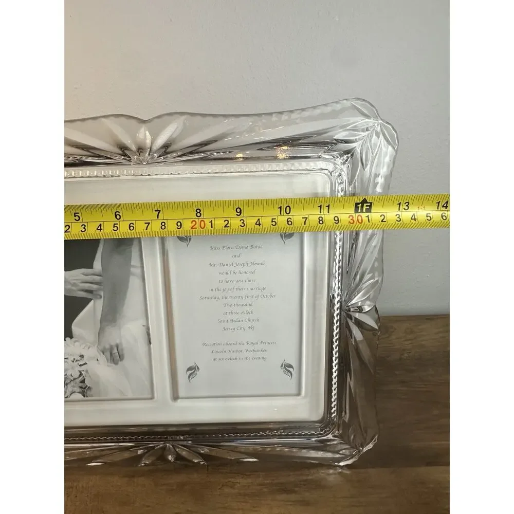 Crystal Double 4x6 Picture Frame Beveled Glass Wedding Gift 12x10